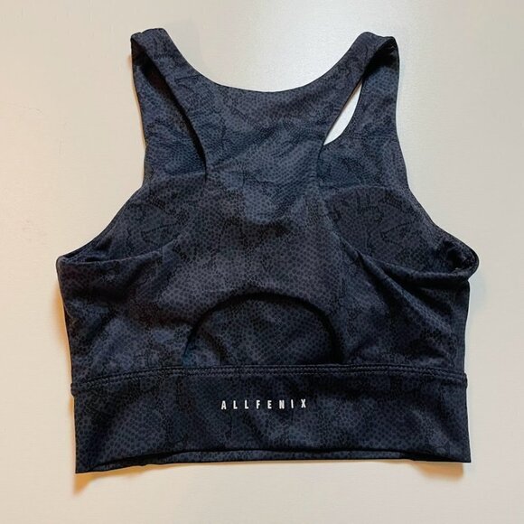 ALLFENIX Anthropologie Sports Bra Snake Skin Blue Long Line Active Gym Running - Picture 4 of 11